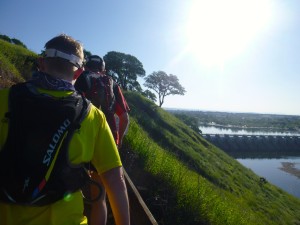 Climbing up the bluffs!