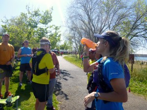 Chugging some water