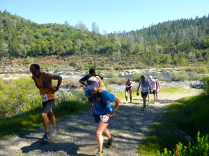 Just me and the boys climbing out of the trail!