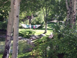 Super tiny humans playing in the hammocks. 