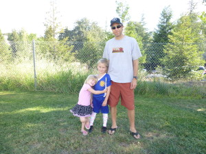 The soccer Dad and his girls. 