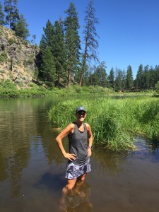 Cooling off in the river finally.