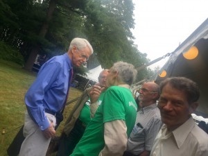 Dr. Esselstyn talking to people after his talk