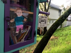 Flat Stanley checked out the Free Library stand in Auburn