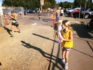 The Peanut cheering me on at the finish. 