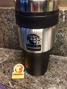 5 year pin and Travel Mug! 